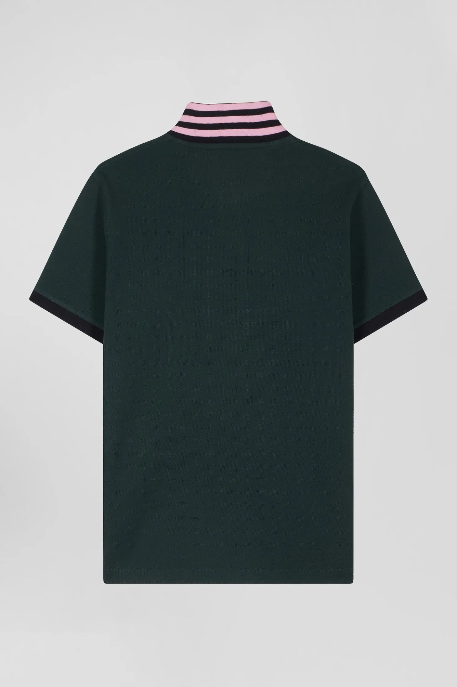 Polo manches courtes en piqué coton vert coupe Regular