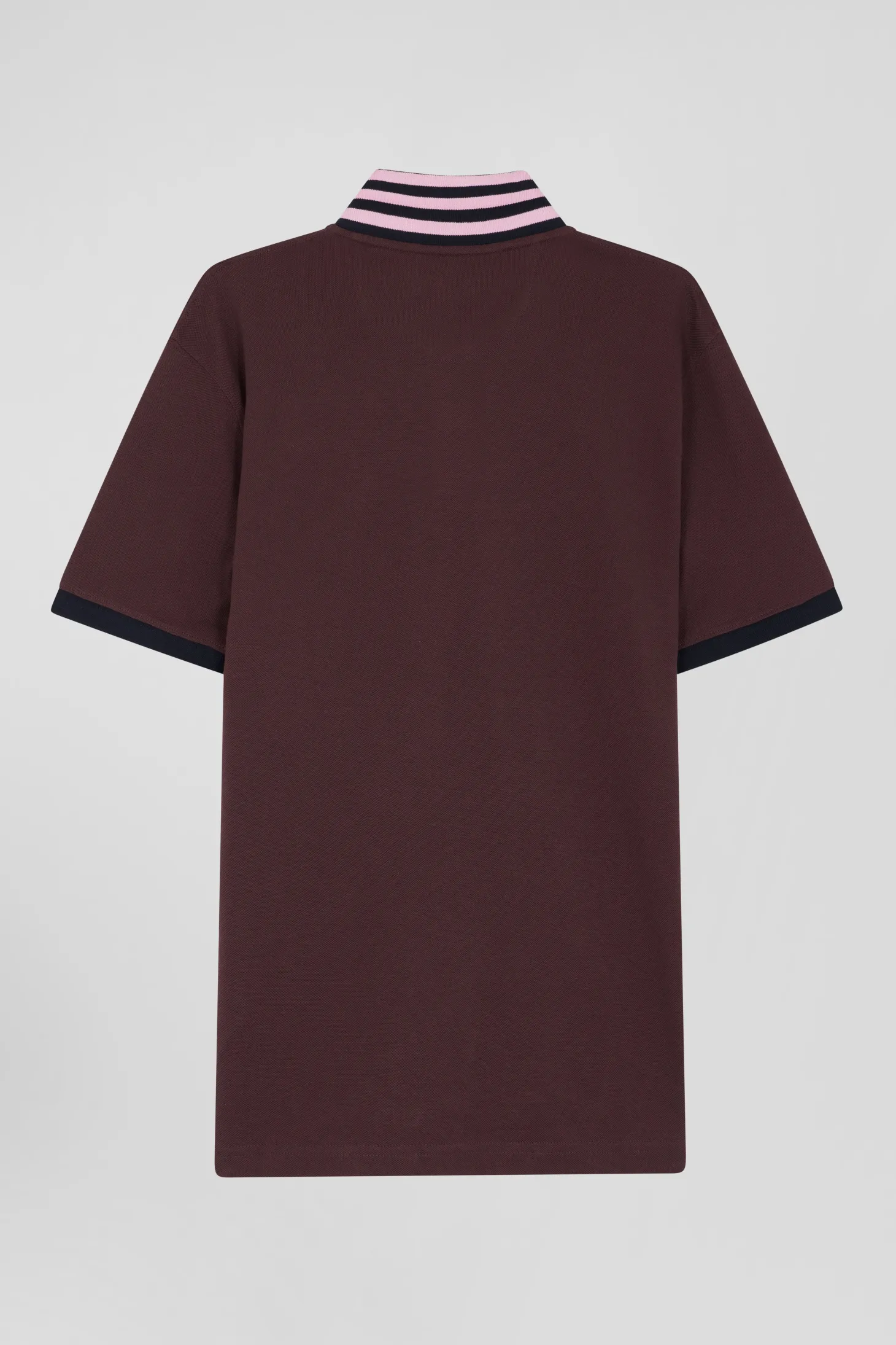 Polo manches courtes en piqué coton bordeaux coupe Regular
