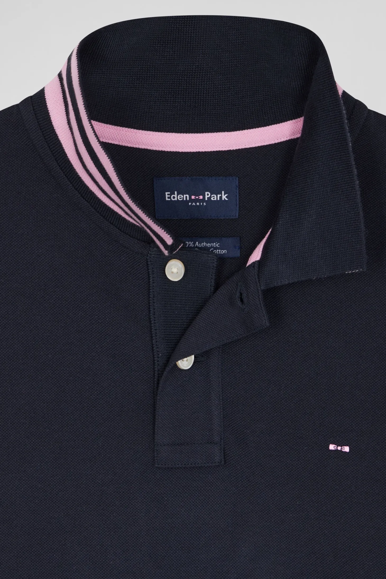 Polo manches courtes en piqué coton bleu marine coupe Regular