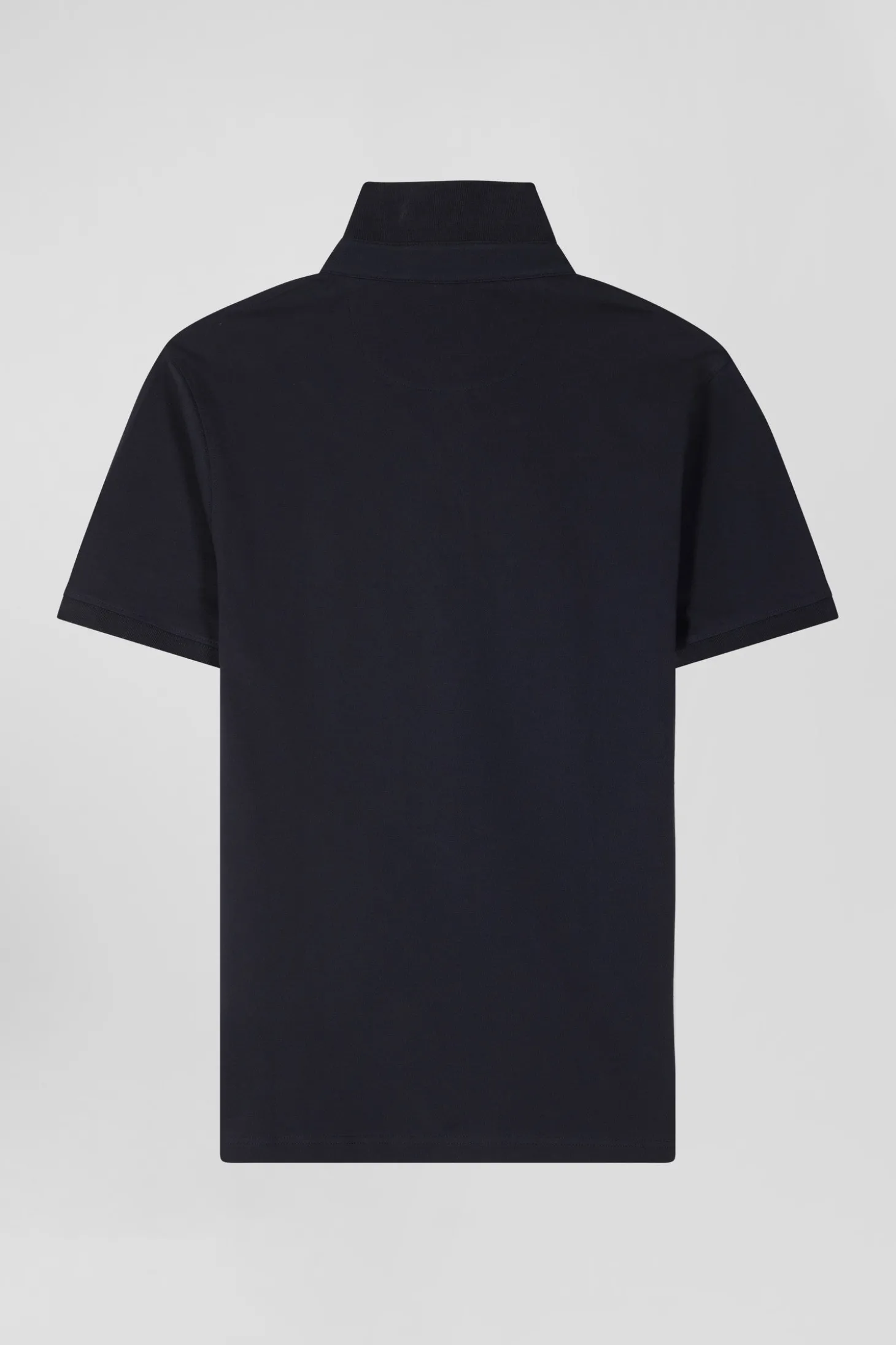 Polo manches courtes en piqué coton bleu marine coupe Slim