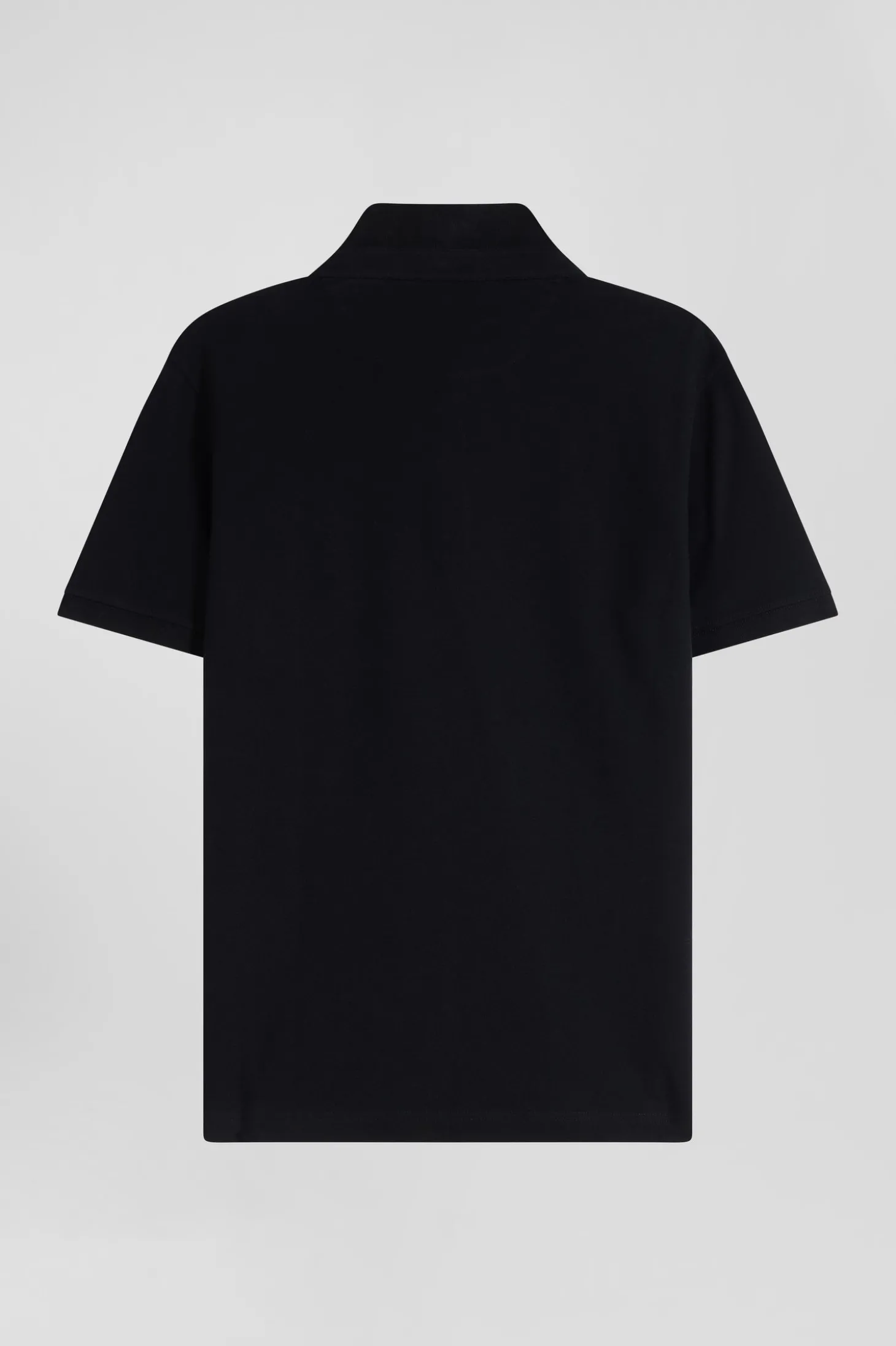 Polo manches courtes en piqué coton noir coupe Slim