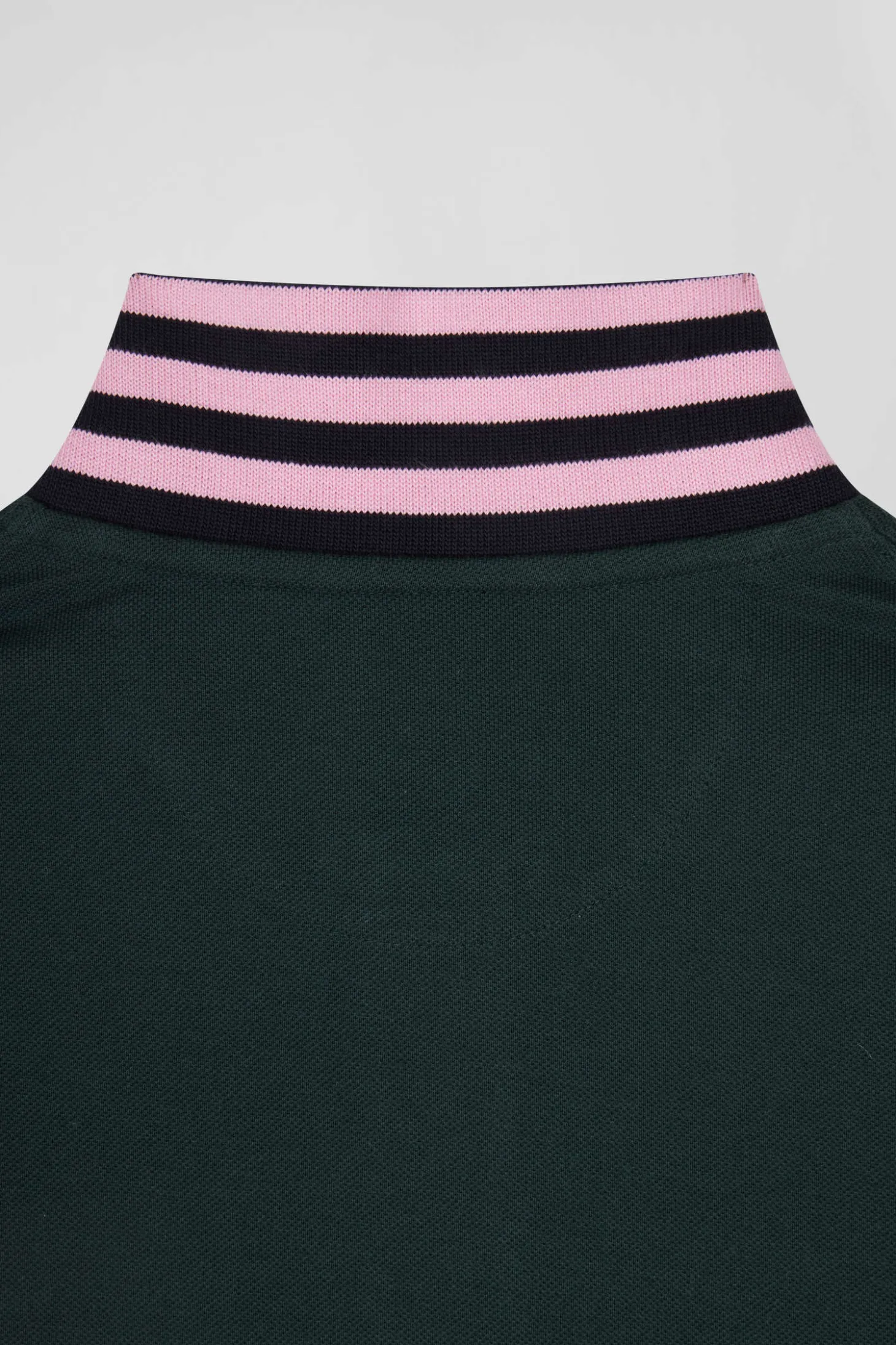 Polo manches courtes en piqué coton vert coupe Regular