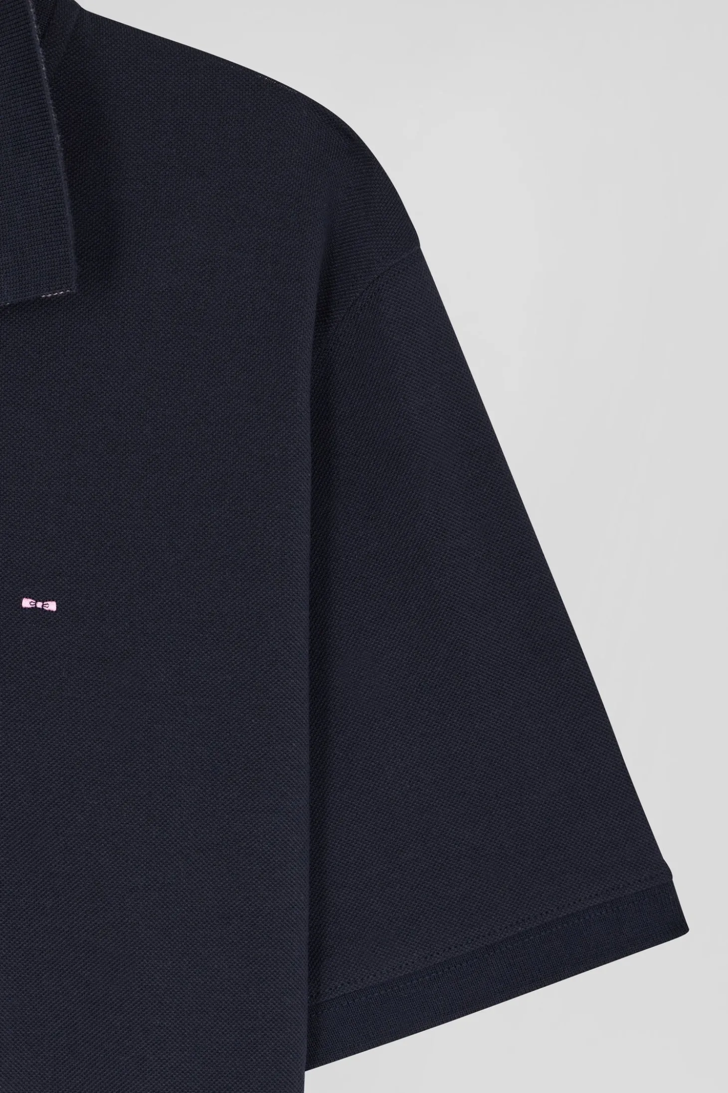 Polo manches courtes en piqué coton bleu marine coupe Regular