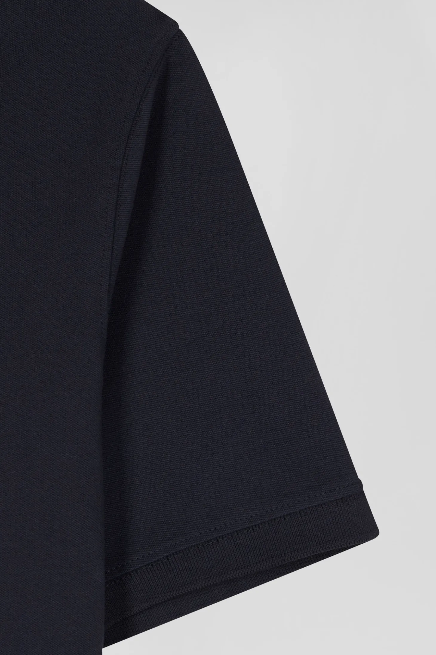 Polo manches courtes en piqué coton bleu marine coupe Slim