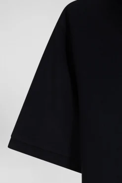 Polo manches courtes en piqué coton noir coupe Slim