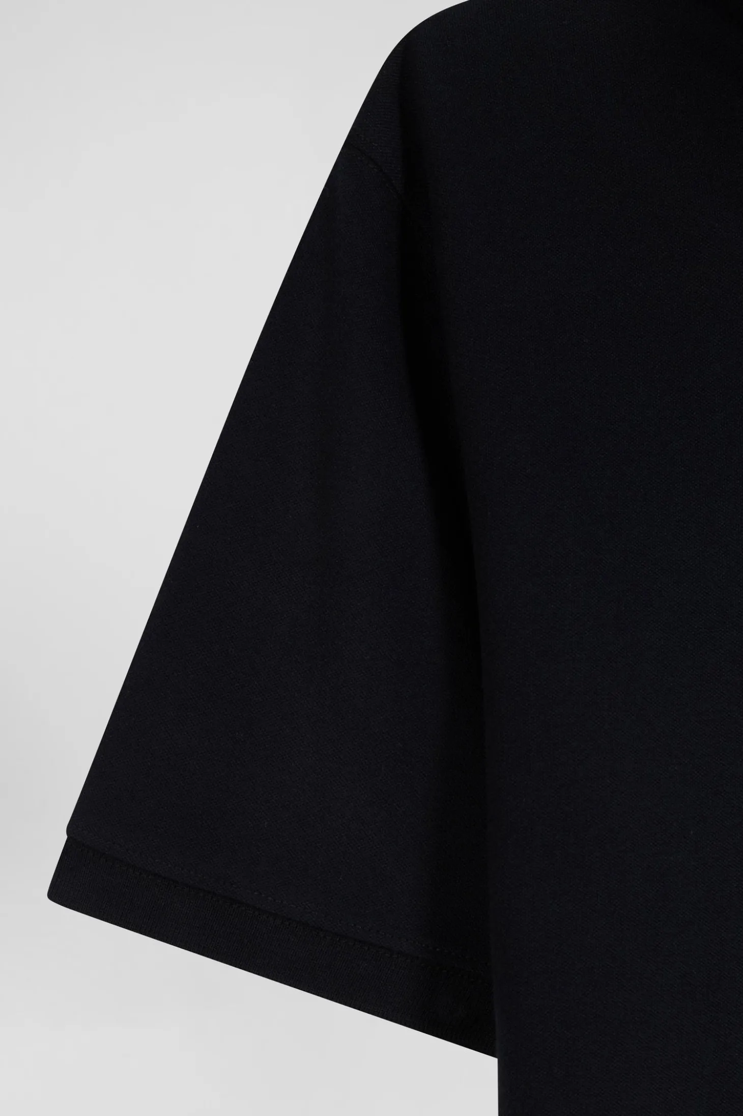 Polo manches courtes en piqué coton noir coupe Slim