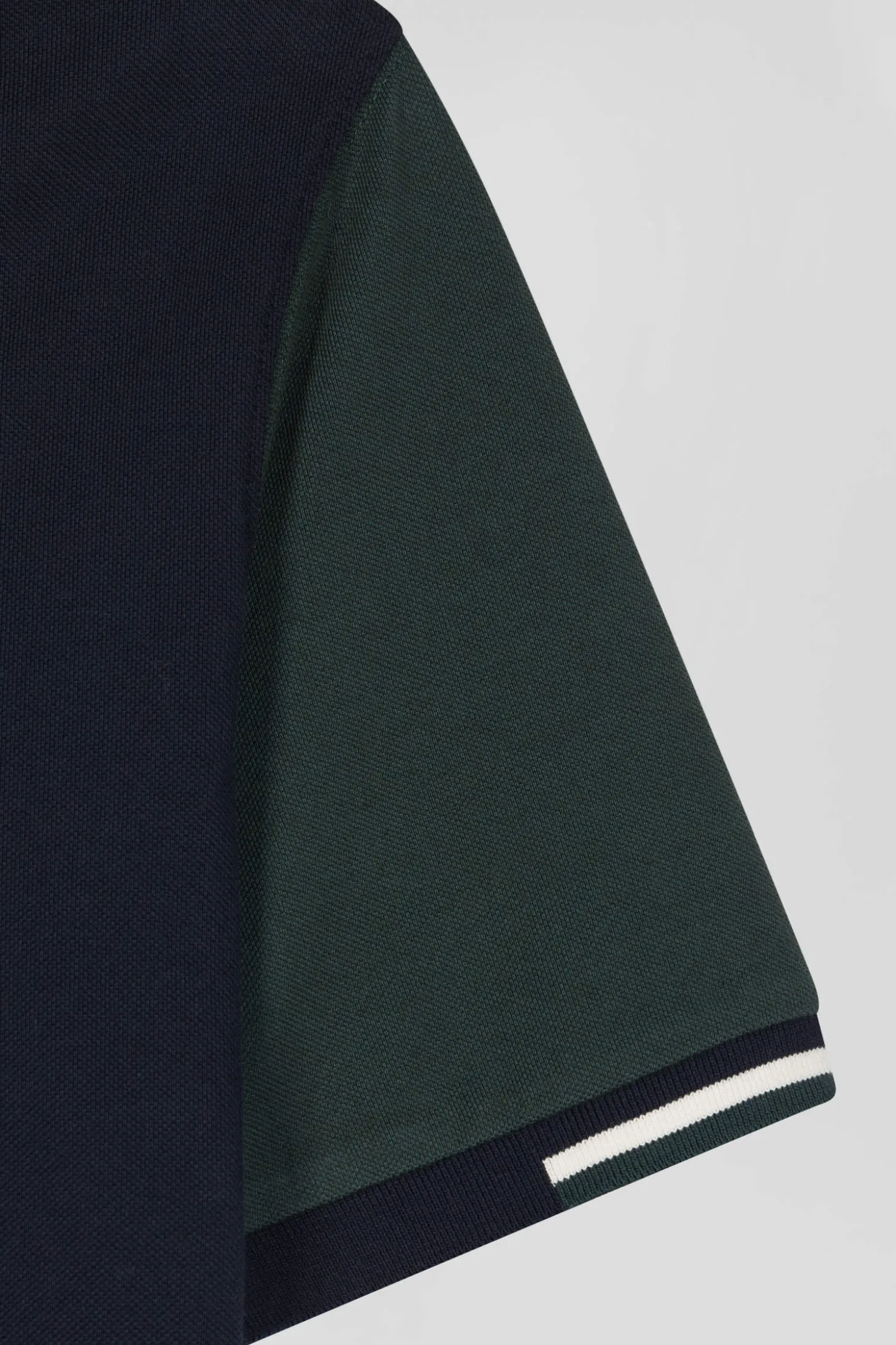 Polo manches courtes en piqué coton vert col jacquard Eden Park coupe Regular