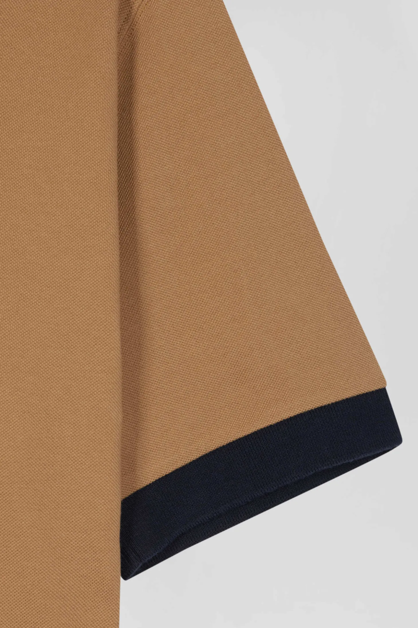 Polo manches courtes en piqué coton bleu marine détails tricolores coupe Oversized