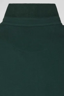 Polo manches courtes en piqué coton vert coupe Slim
