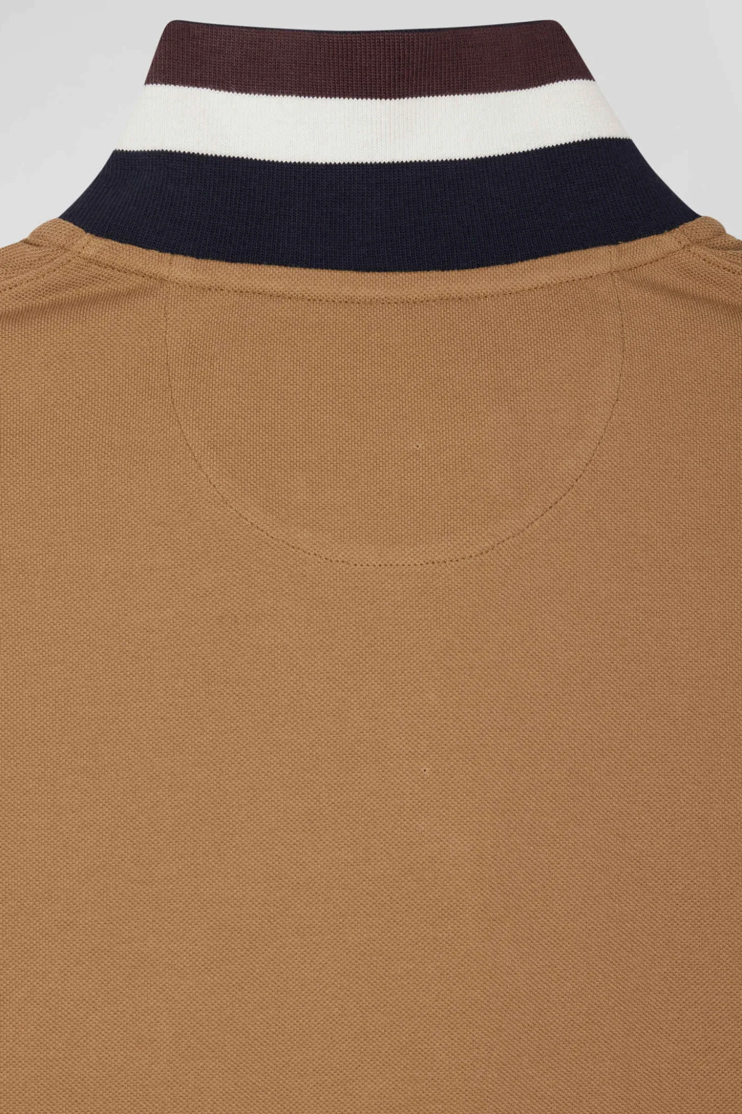 Polo manches courtes en piqué coton bleu marine détails tricolores coupe Oversized