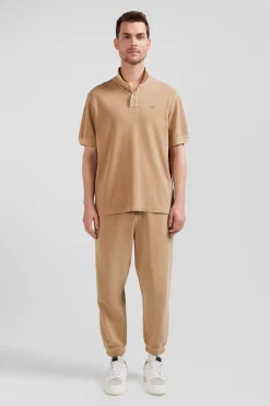 Polo manches courtes unisexe en piqué coton camel surteint coupe Oversized