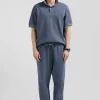 Polo manches courtes unisexe en piqué coton gris surteint coupe Oversized