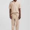 Polo manches courtes unisexe en piqué coton beige surteint coupe Oversized
