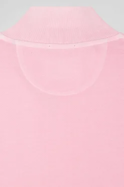 Polo manches courtes unisexe en piqué coton rose surteint coupe Oversized