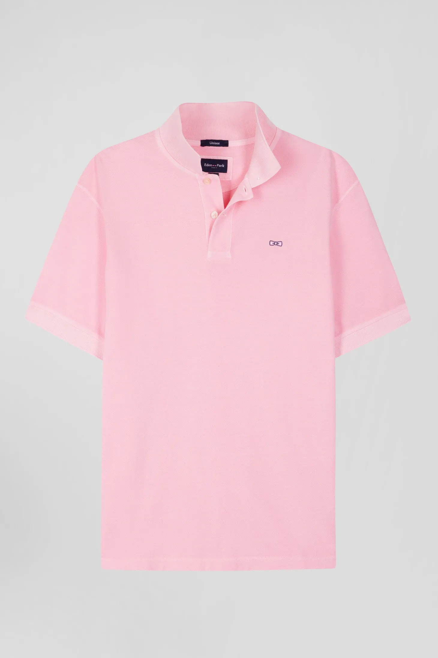 Polo manches courtes unisexe en piqué coton rose surteint coupe Oversized
