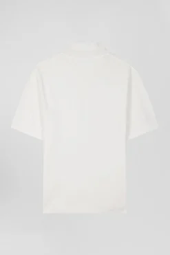 Polo manches courtes unisexe en piqué coton écru surteint coupe Oversized