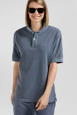 Polo manches courtes unisexe en piqué coton gris surteint coupe Oversized