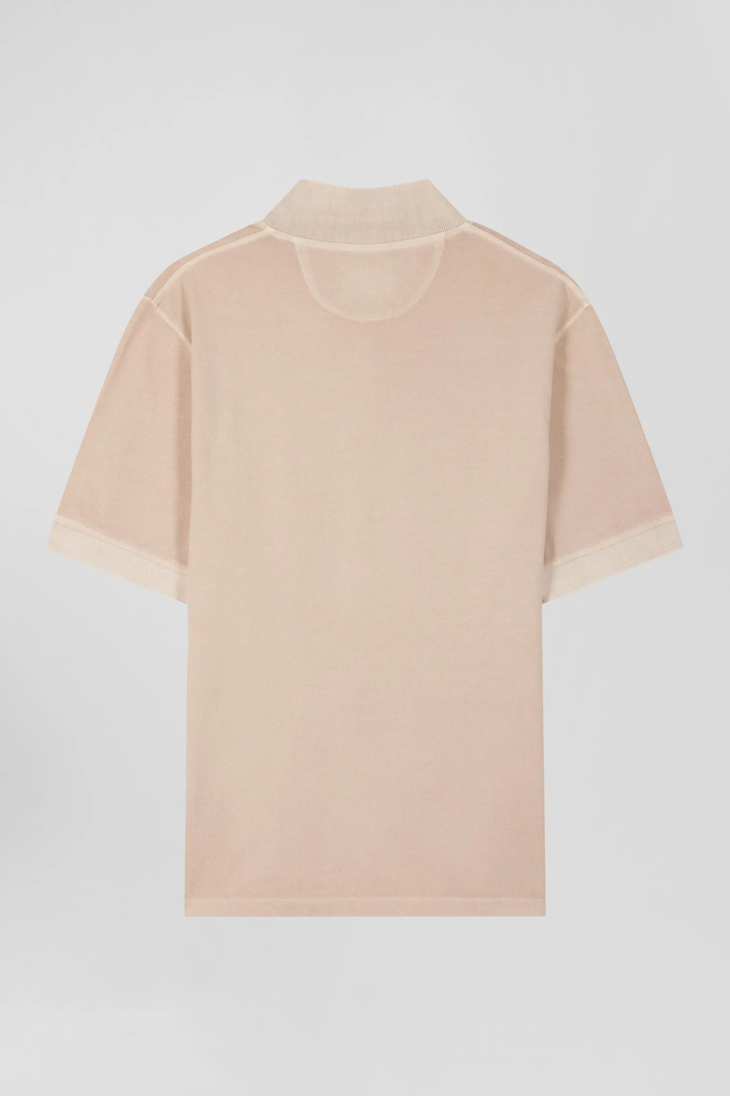 Polo manches courtes unisexe en piqué coton beige surteint coupe Oversized