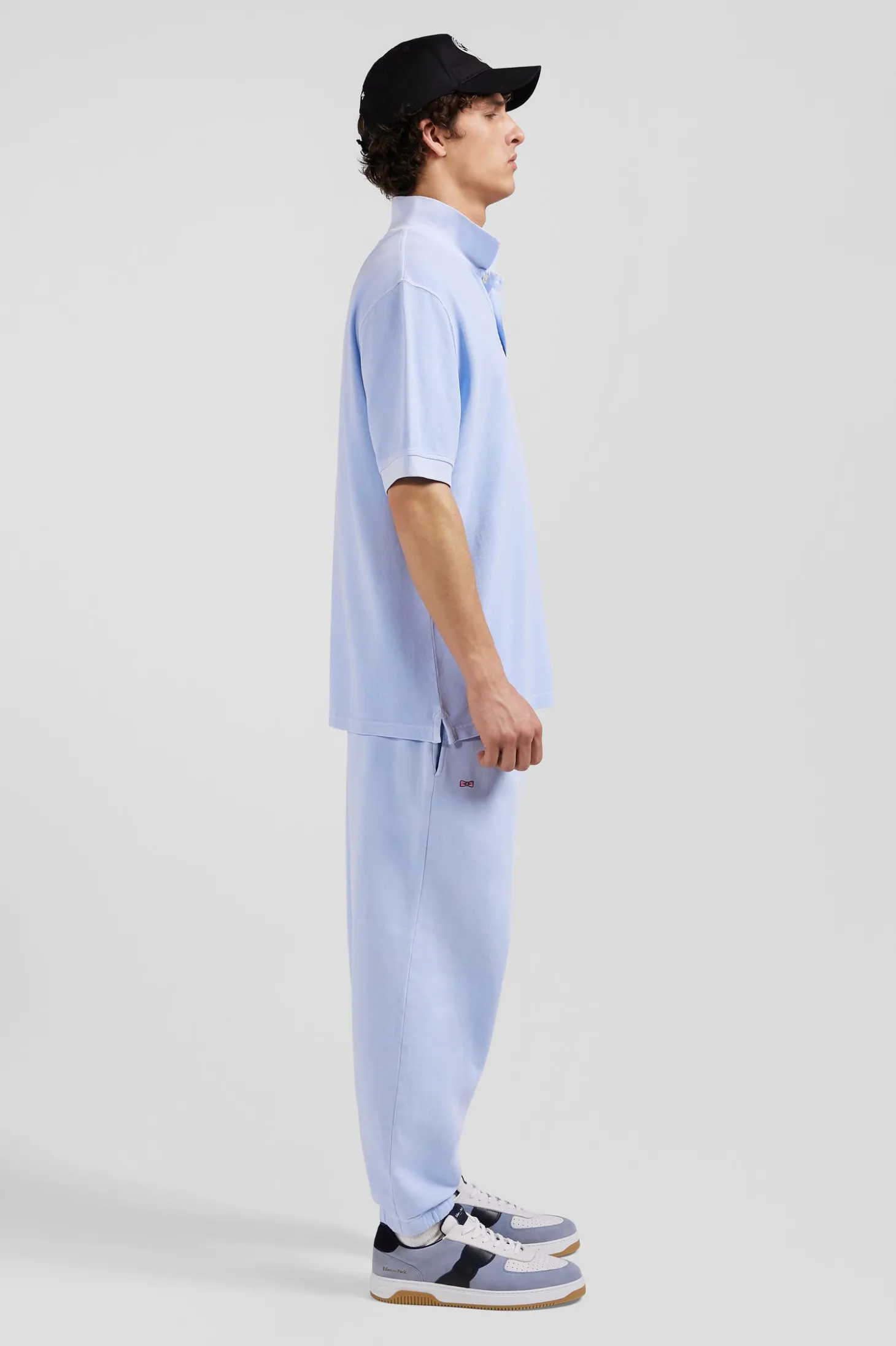 Polo manches courtes unisexe en piqué coton ciel surteint coupe Oversized