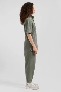 Polo manches courtes unisexe en piqué coton kaki surteint coupe Oversized