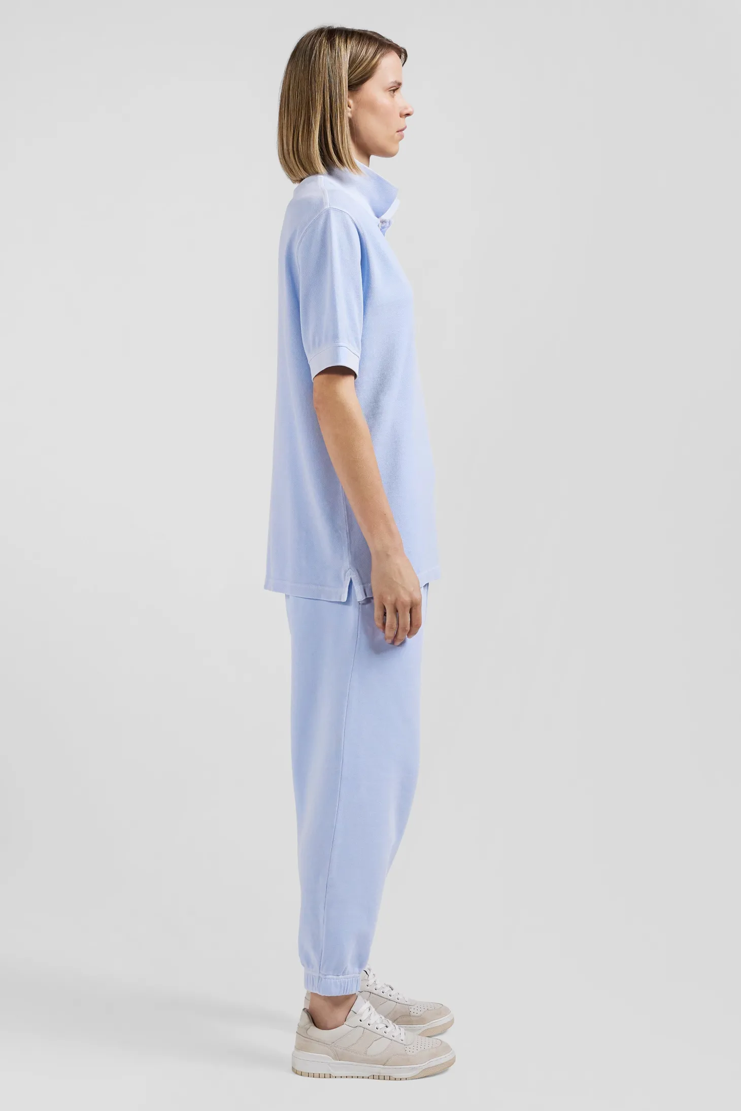 Polo manches courtes unisexe en piqué coton ciel surteint coupe Oversized