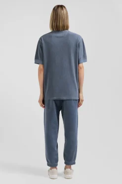Polo manches courtes unisexe en piqué coton gris surteint coupe Oversized