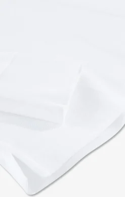 Polo manches longues blanc en coton avec col contrasté