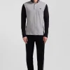 Polo manches longues en piqué coton bicolore noir col jacquard coupe Regular