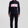 Polo manches longues en piqué coton rose broderie 10 manche coupe Regular
