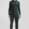 Polo manches longues en piqué coton vert coupe Slim