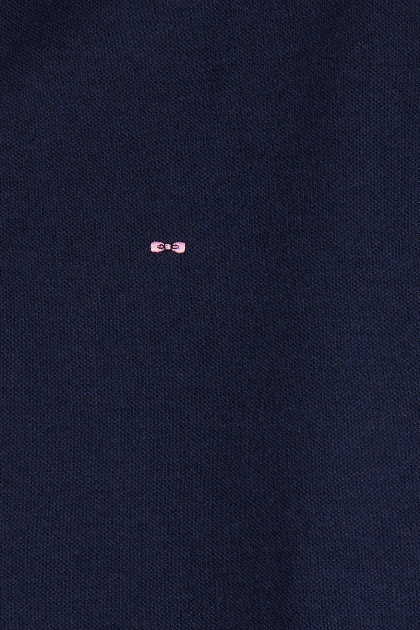 Polo manches longues en piqué coton bleu marine
