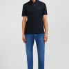 Polo noir en coton pima stretch