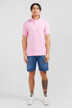 Polo rose en coton pima stretch