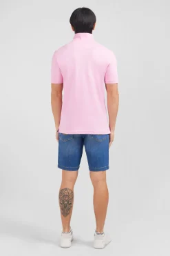 Polo rose en coton pima stretch