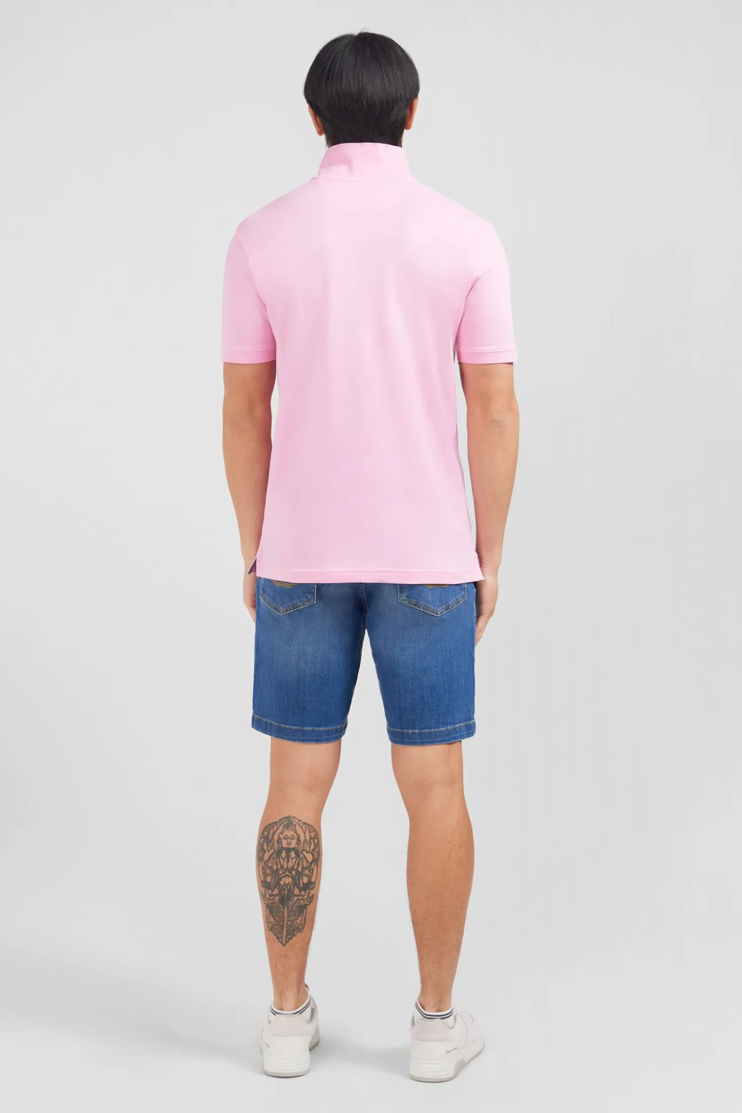 Polo rose en coton pima stretch