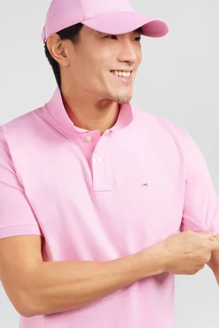 Polo rose en coton pima stretch
