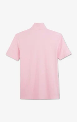 Polo rose en coton pima stretch