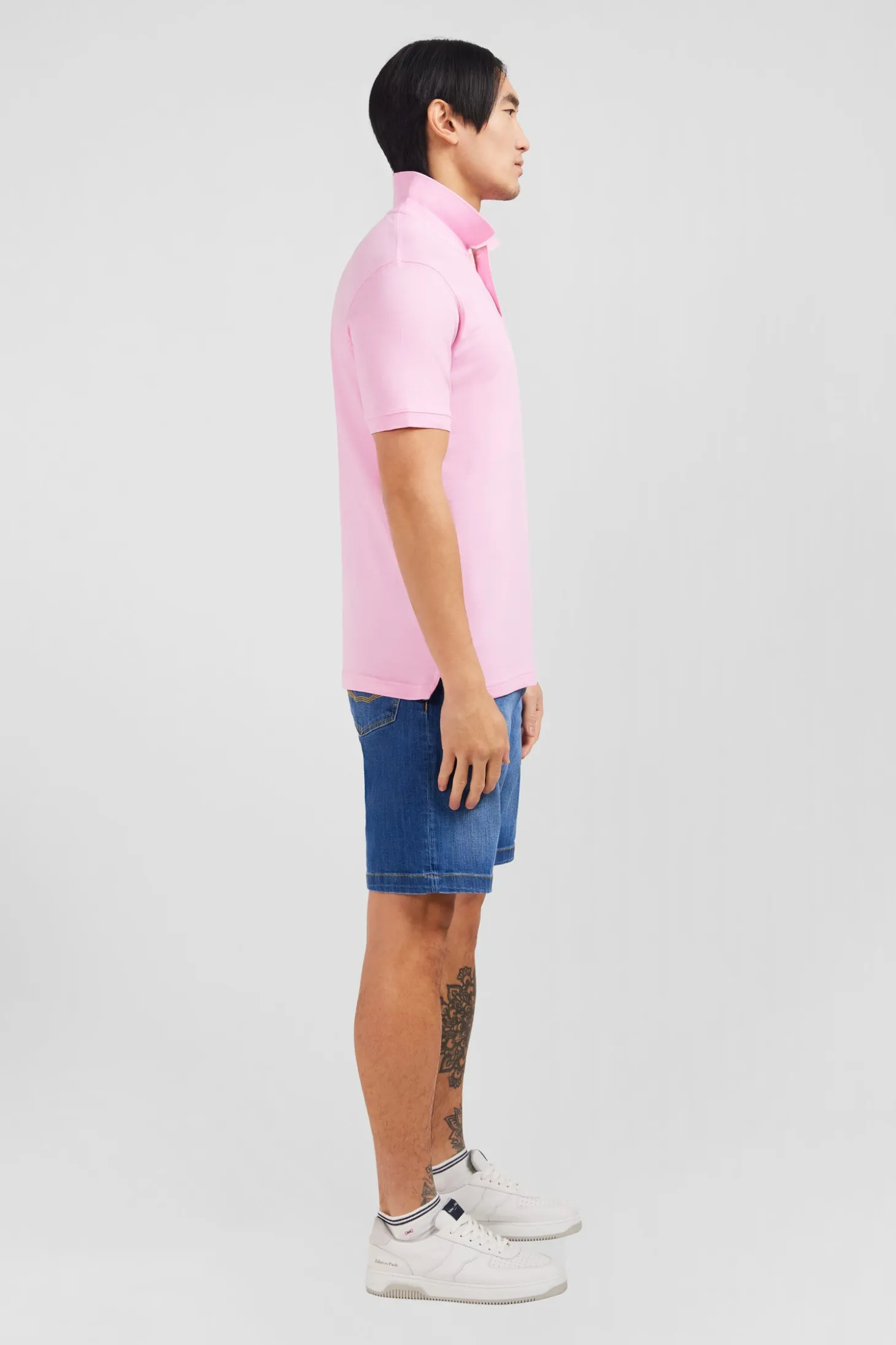 Polo rose en coton pima stretch