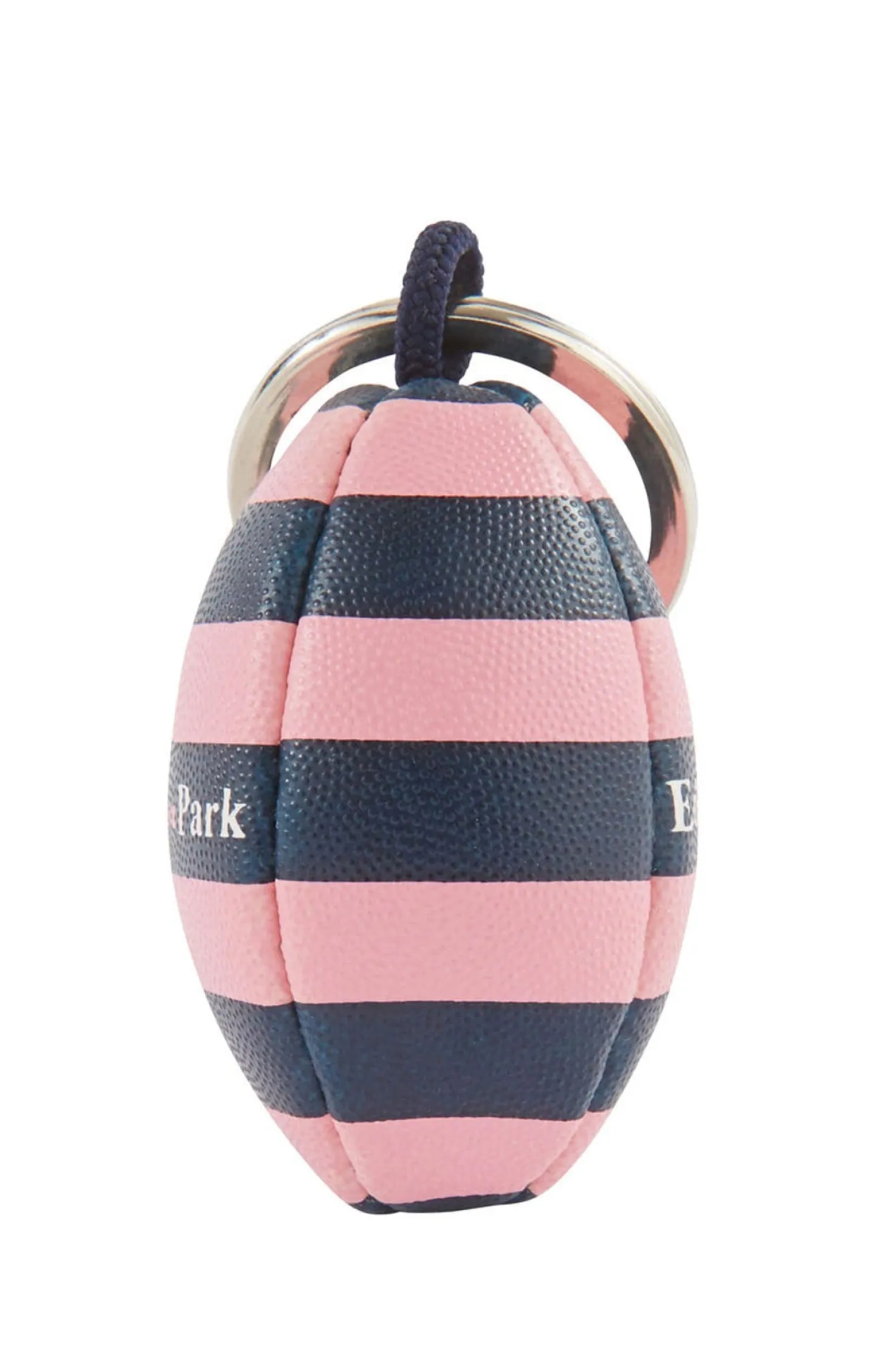 Porte-clés ballon de rugby cerclé en caoutchouc