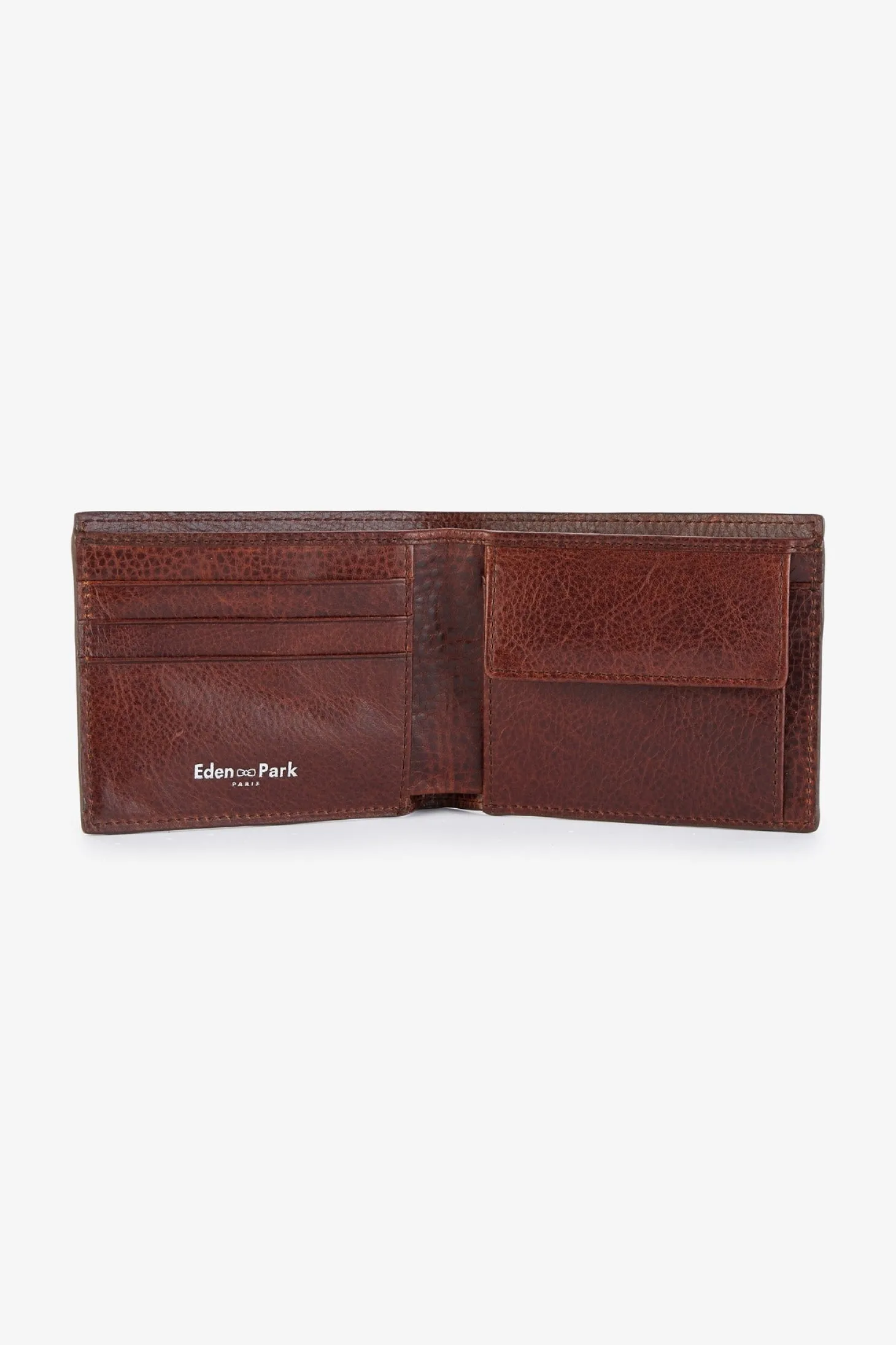 Portefeuille en cuir marron foncé
