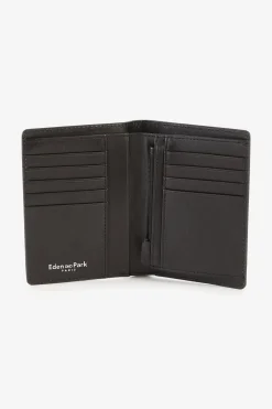 Portefeuille format français cuir noir