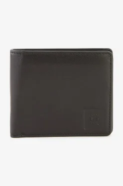 Portefeuille format italien en cuir noir