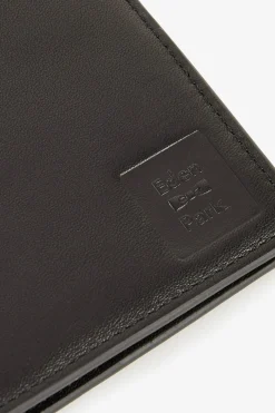 Portefeuille format italien en cuir noir