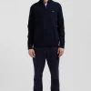 Pull col camionneur en coton bleu marine coupe Regular