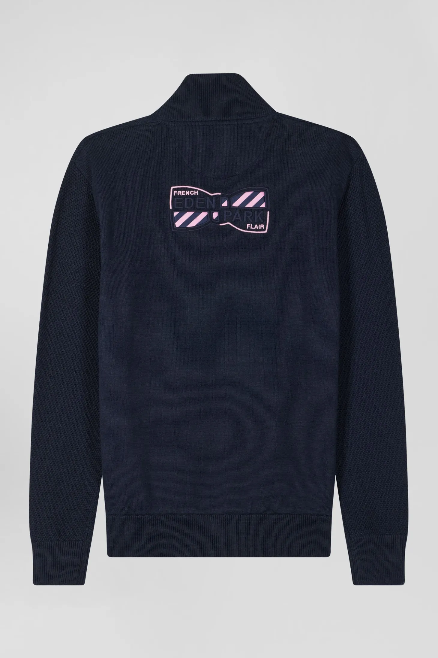 Pull col camionneur en coton bleu marine coupe Regular