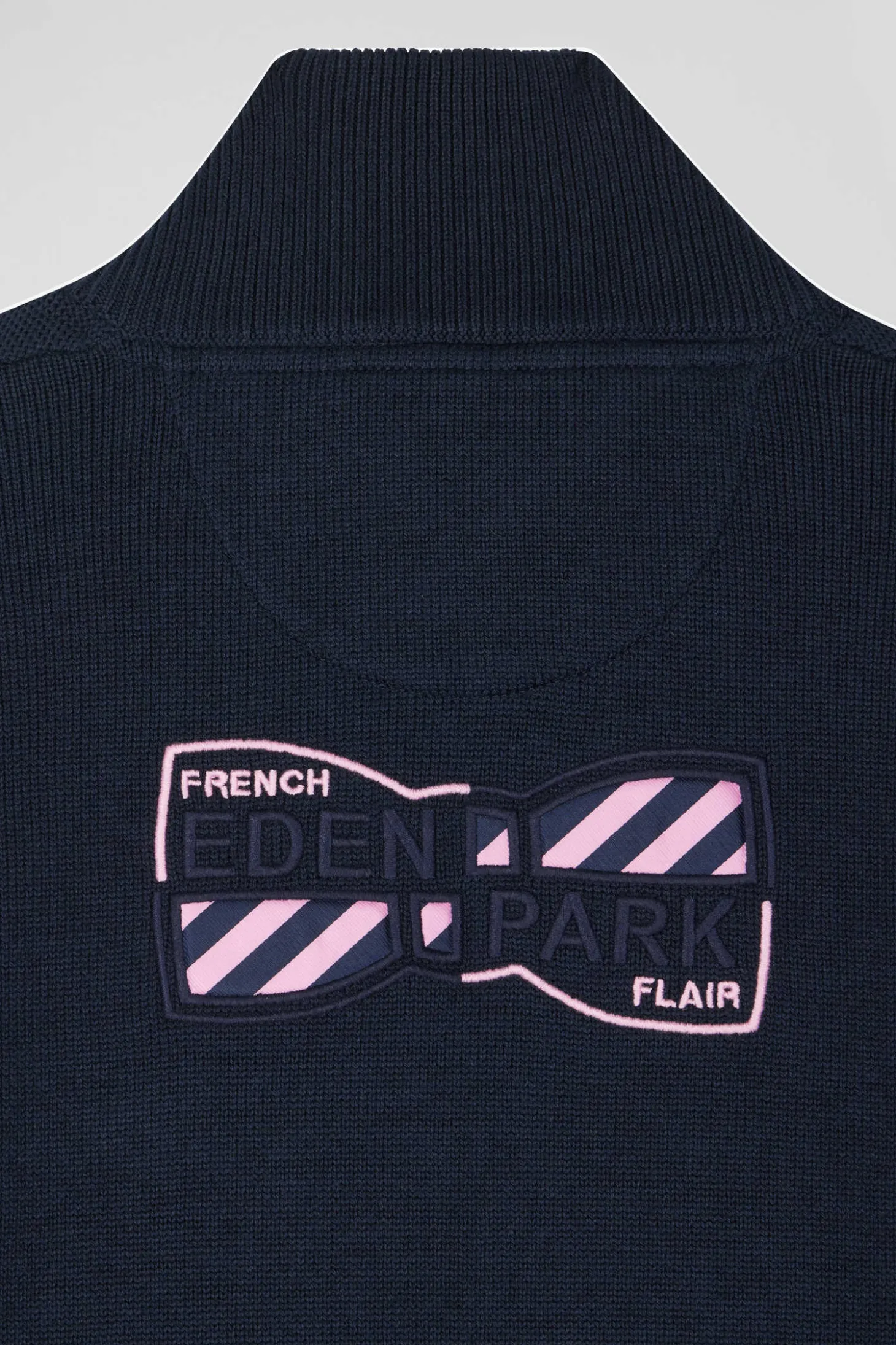 Pull col camionneur en coton bleu marine coupe Regular