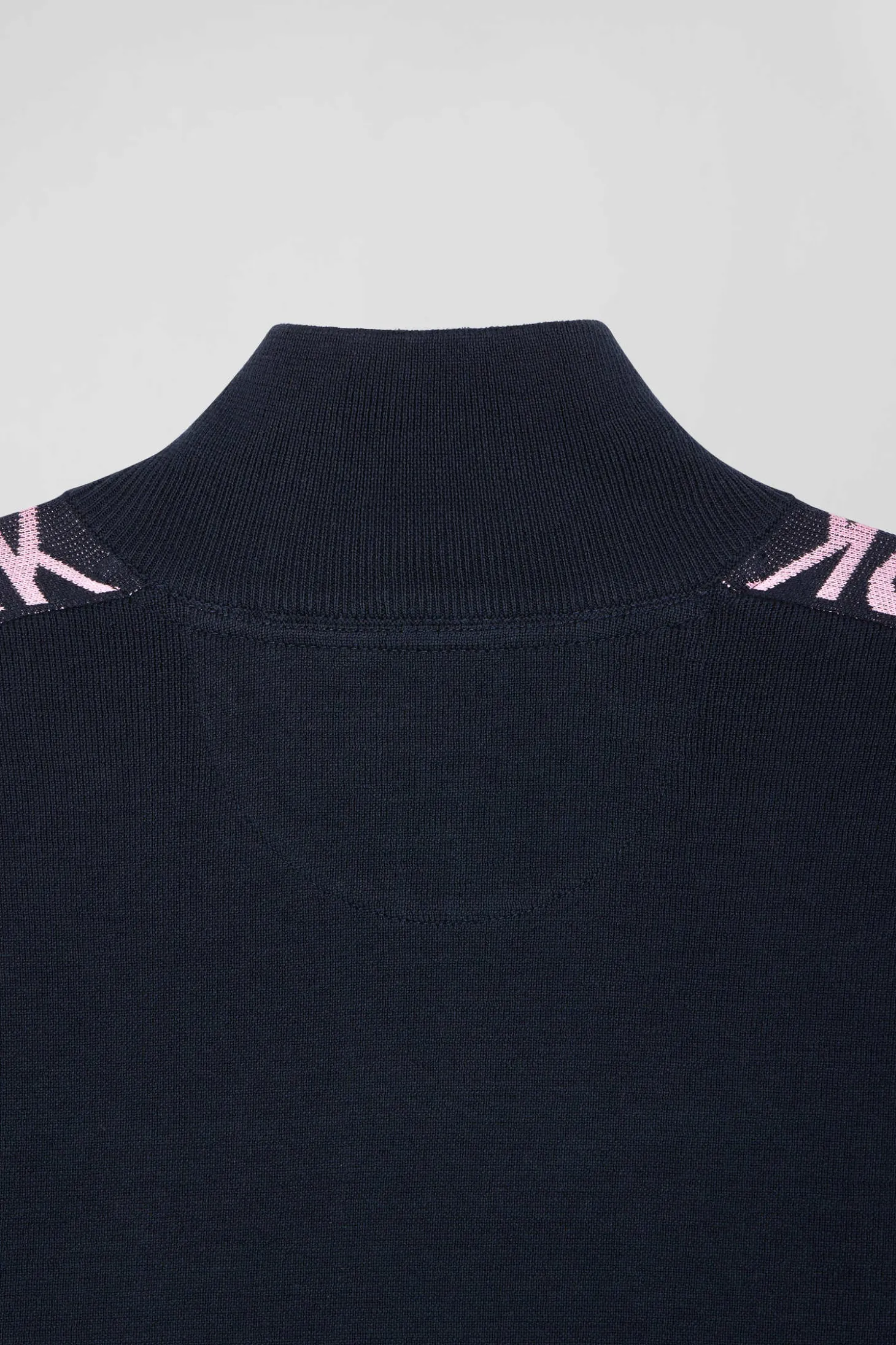 Pull col camionneur en coton bleu marine coupe Regular bande jacquard Eden Park