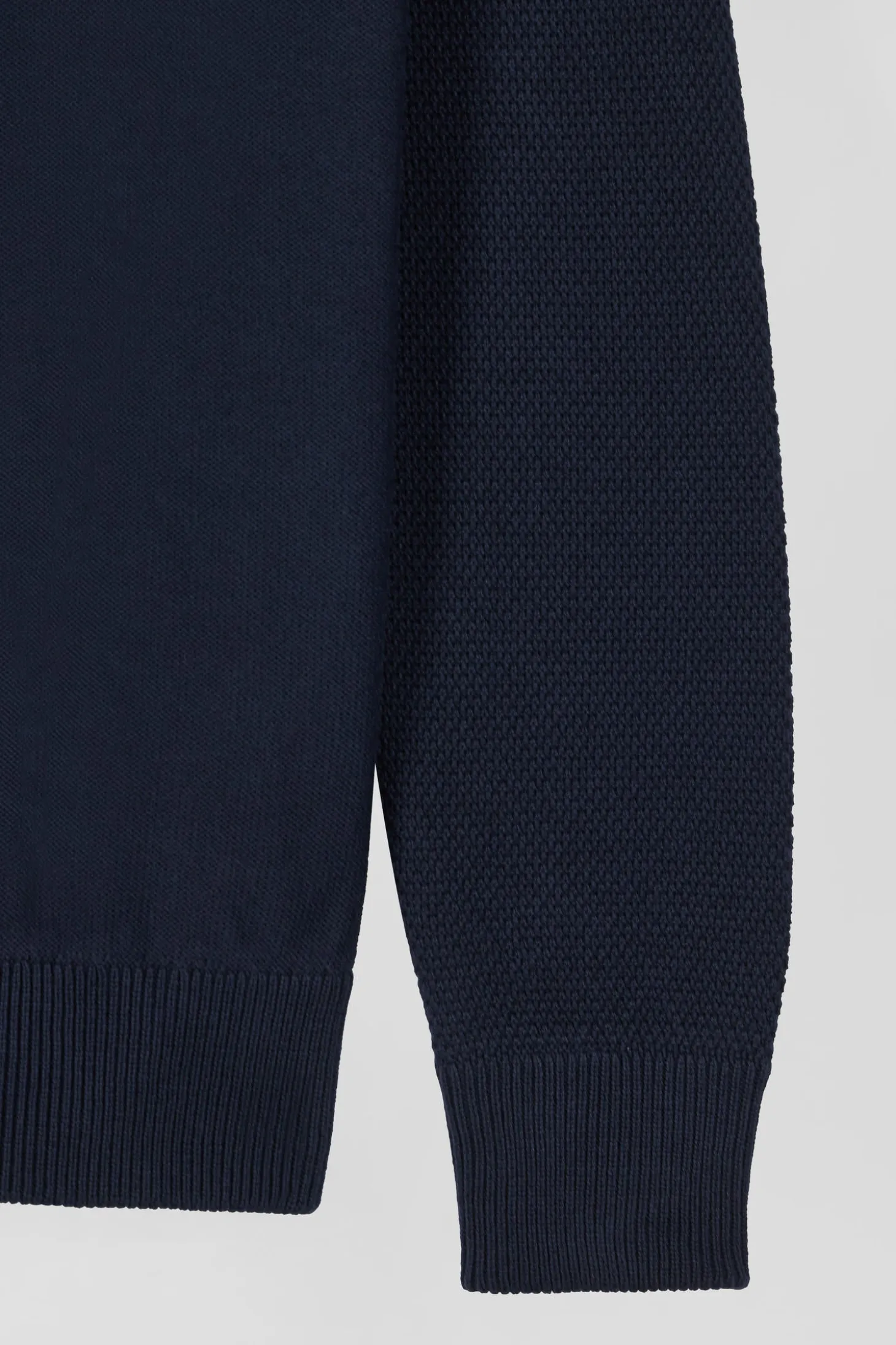 Pull col camionneur en coton bleu marine coupe Regular