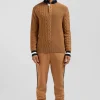 Pull col maillot en coton camel coupe Regular