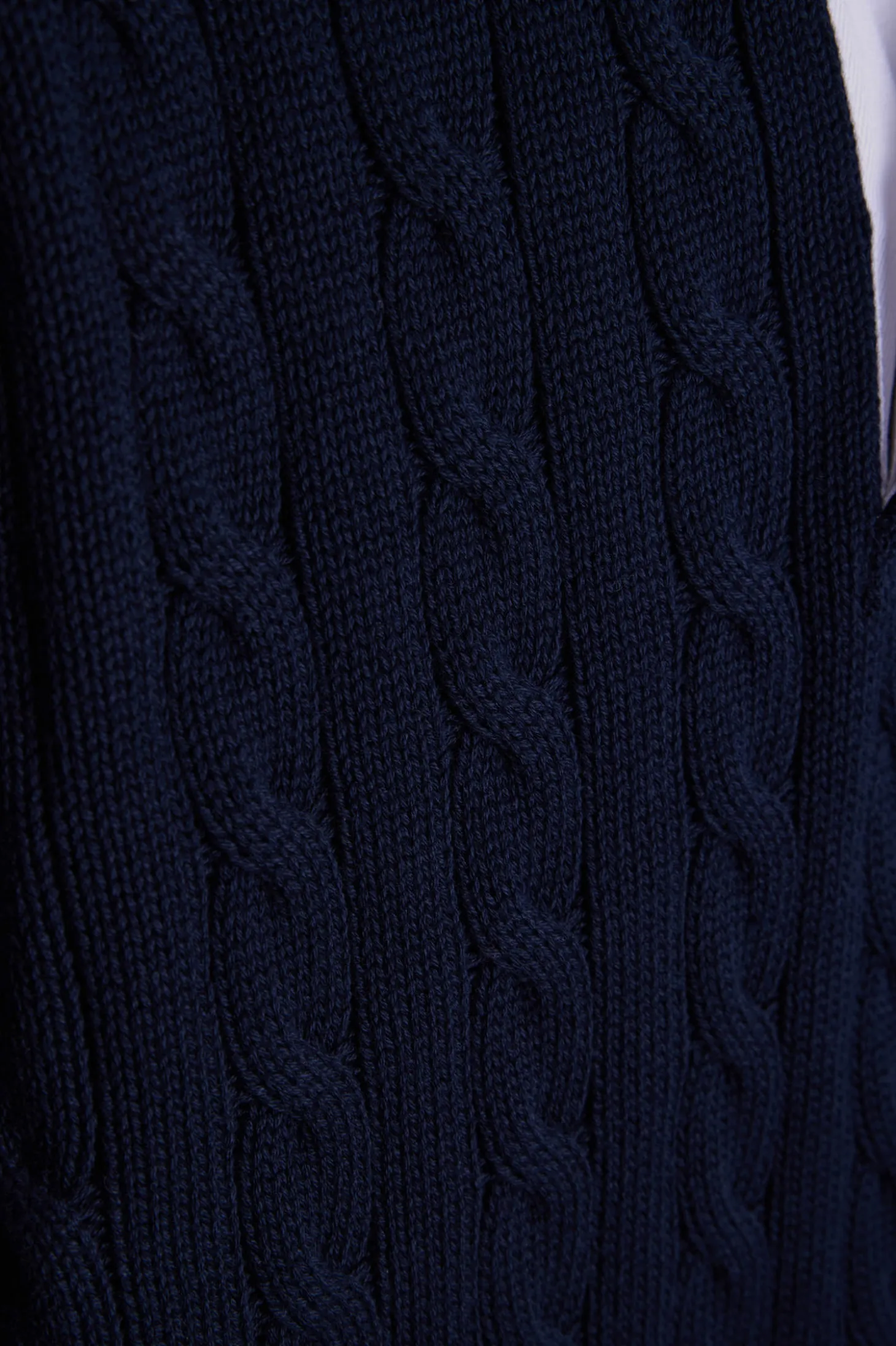 Pull col maillot en coton bleu marine coupe Regular